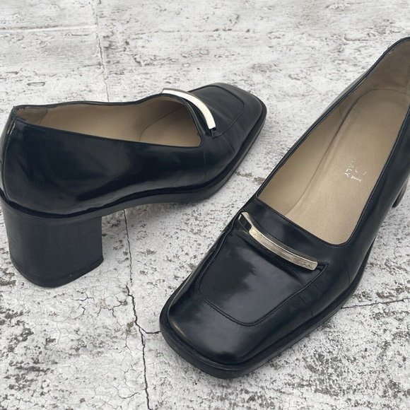 Gucci Women Shoes Black Leather Vintage Pull On Shoes Made In Italy Size 35.5C - Picture 2 of 12